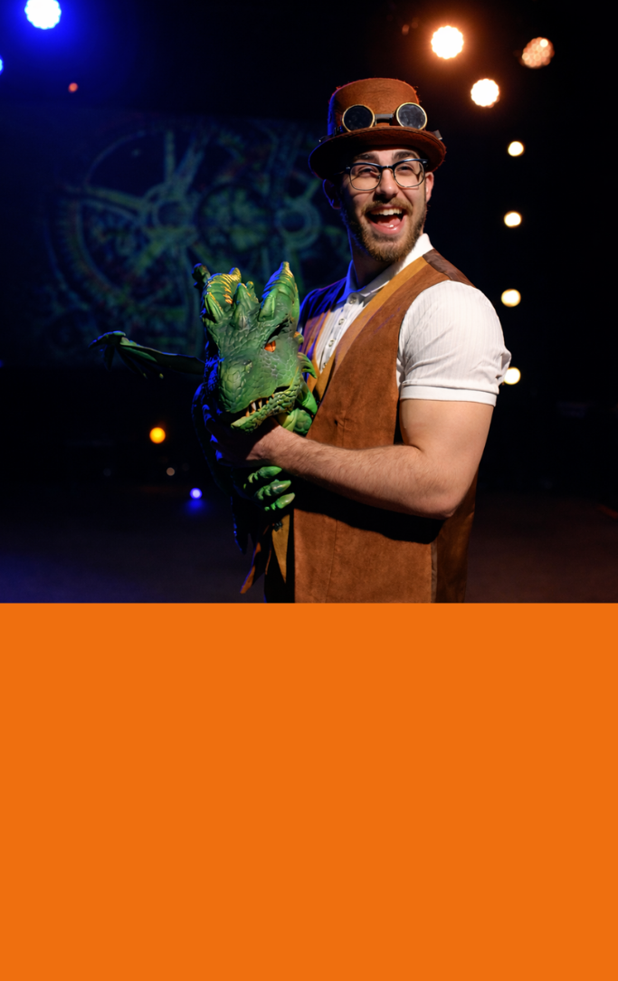 man holding a dragon 